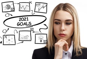 Woman Thinking 2021 Goals